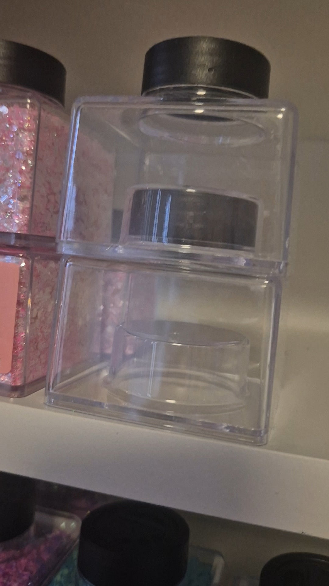 Empty 2oz stackable Glitter containers