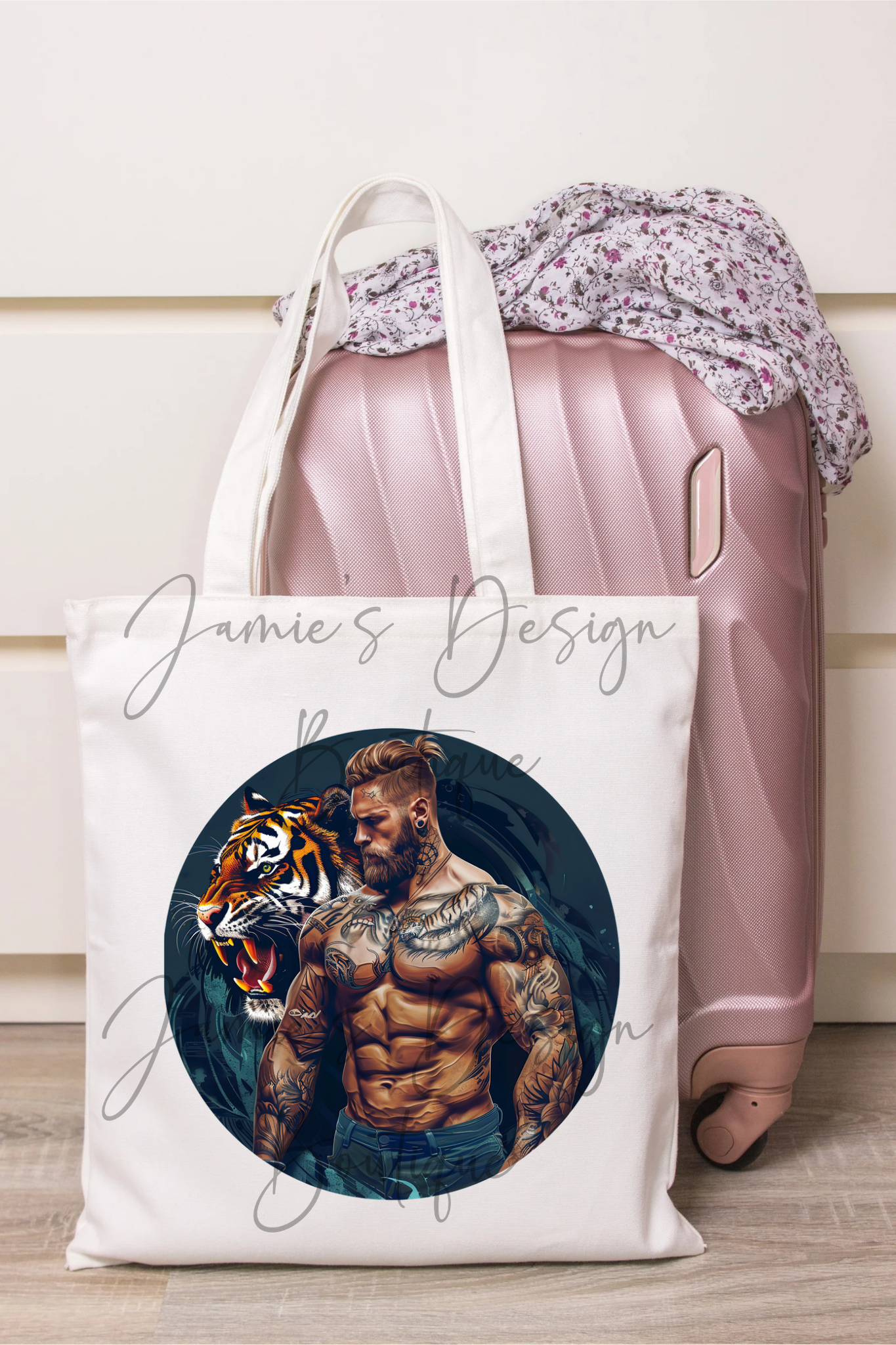 PREORDER DTF Tattoo Man with Tiger (3 sizes) Exclusive
