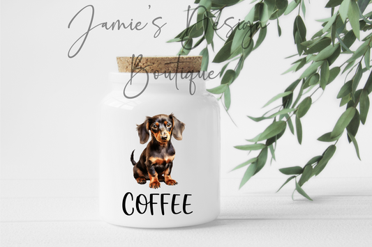 Coffee Canister UV DTF Decal Dachshund (2 sizes)