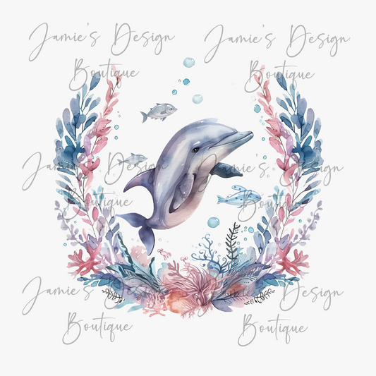 Dolphin Single decal UVDTF (4 sizes)