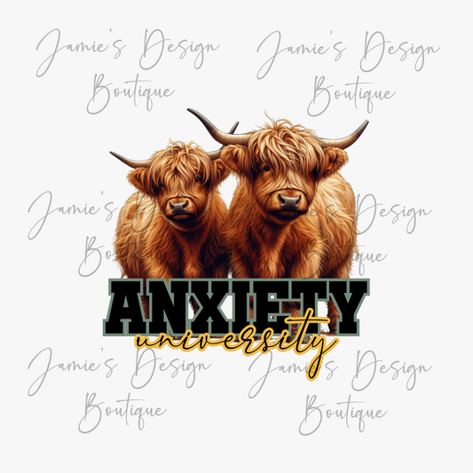 PREORDER DTF Anxiety Loading Highland Cow  (3 sizes)