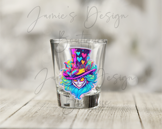 Single Decal UV DTF Mad Hatter Alice Exclusive - Shot Glass