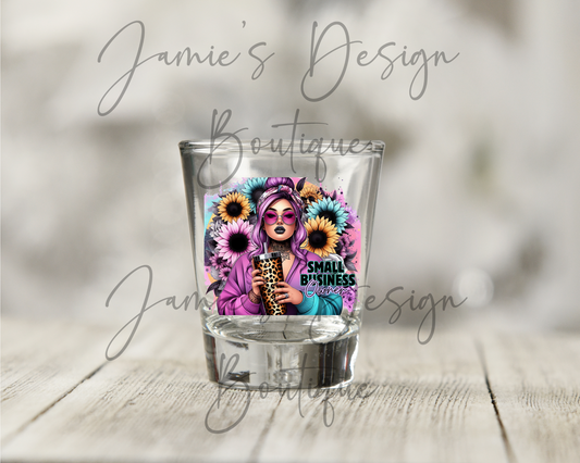 Single Decal UV DTF Small Business Owner - Shot Glass