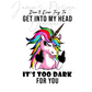 20oz Tumbler UV DTF Angry get into my head unicorn V1