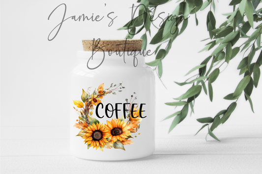 Coffee Canister UV DTF Decal Sunflower (2 sizes)