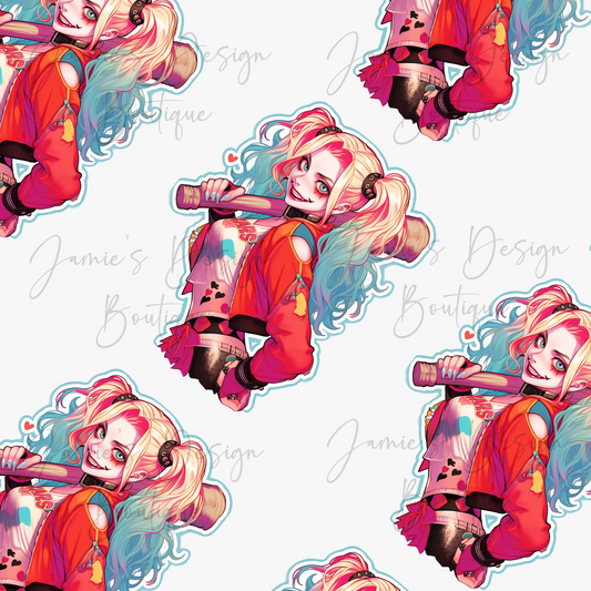 Single Decal UV DTF Harley Quinn Exclusive (3 SIZES)