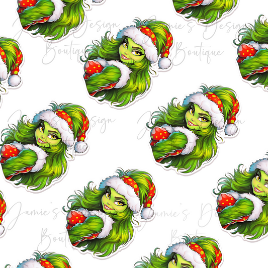 Single Decal UV DTF Grinch Woman Exclusive