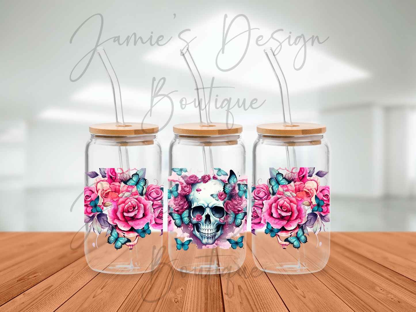 16oz Libby Wrap Floral skull Exclusive