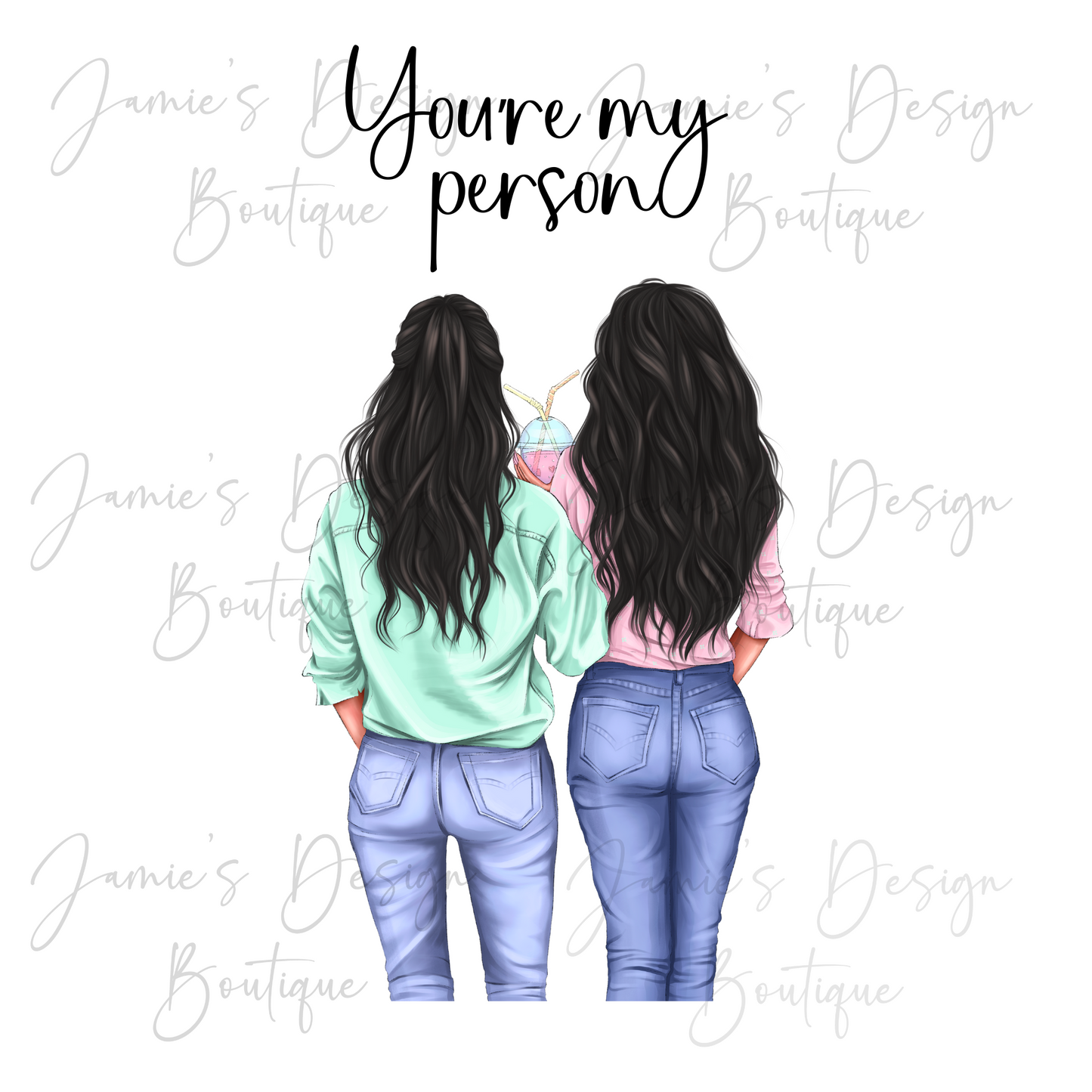 Single Decal UV DTF Best Friends Youre my Person (2 sizes)